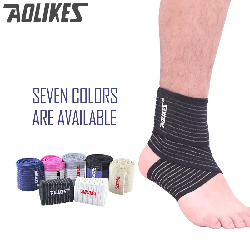 AOLIEK Sports Safety Elastic Brace Ankle Support Pad Protection Bandage Guard Gym Foot Wrap Brand weights Lift | Спорт и развлечения