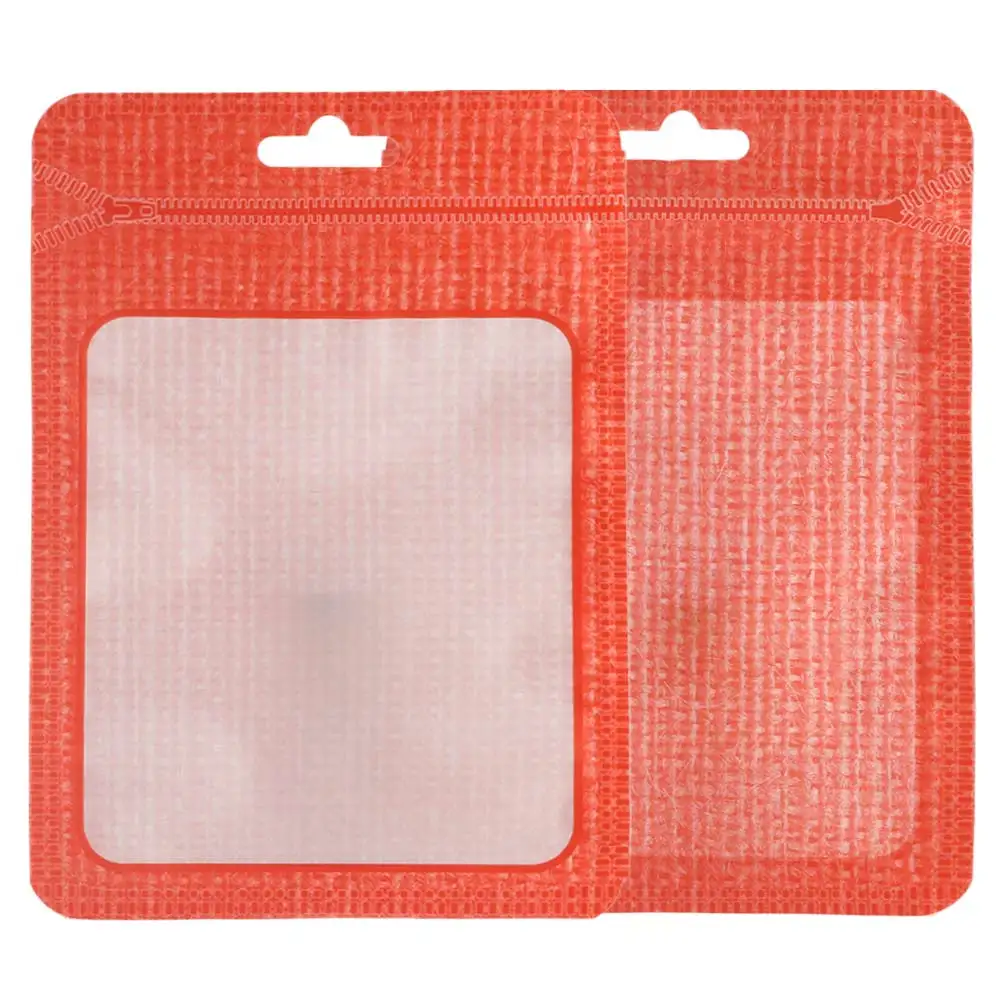 Matte Red Упаковочные сумки для наушников с замком-молнией 10*15 см, 100 шт. в комплекте, высококачественные водонепроницаемые сумки для хранения для чехла для телефона/зарядного устройства с usb-кабелем - Цвет: Matte Red