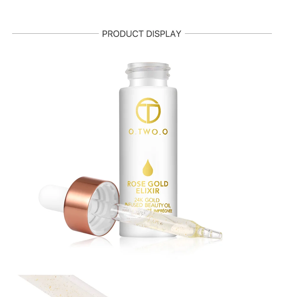 O. TWO. O 24k розовое золото, эликсир, масло для макияжа кожи, эфирное масло для лица, перед праймером, косметика/основа Увлажняющая, масло для лица, омолаживающее