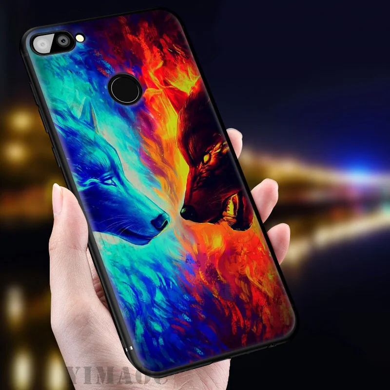 Yimaoc Wolf арт классный мягкий чехол для huawei Honor вид 20 10 8X8 8C 6A 7A 7X 7C Lite рro Y9 Y7 Y6 Prime 2018 2017 |