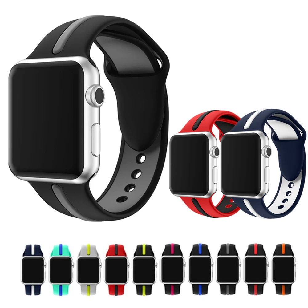 Силиконовый ремешок для apple watch группа 42 мм/38 мм iWatch серии 3/2/1 band полосы