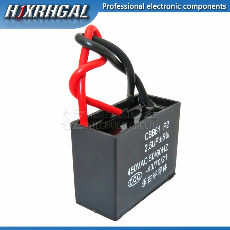5PCS CBB61 2.5UF start capacitor hanging Fan soot motor air conditioner 450VAC starting capacitance hjxrhgal | Электронные