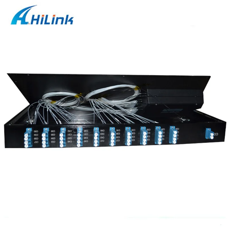 Дата центры 100 ГГц 19 дюймовый стеллаж 1U одноволоконный LC/UPC C21 C60 40CH плоский Athermal AWG