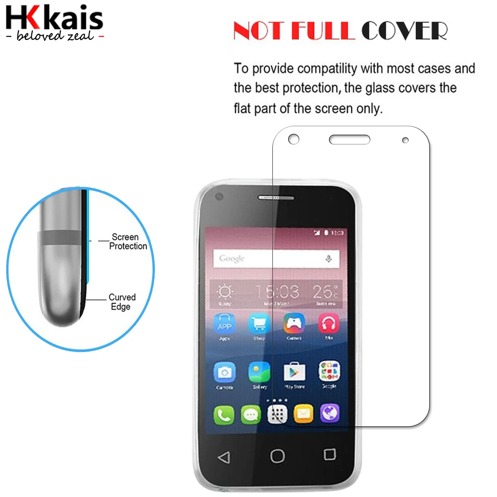 HKKAIS Tempered Glass For Alcatel One Touch Pixi 4 3.5 Screen Protector Protective | Мобильные телефоны и аксессуары