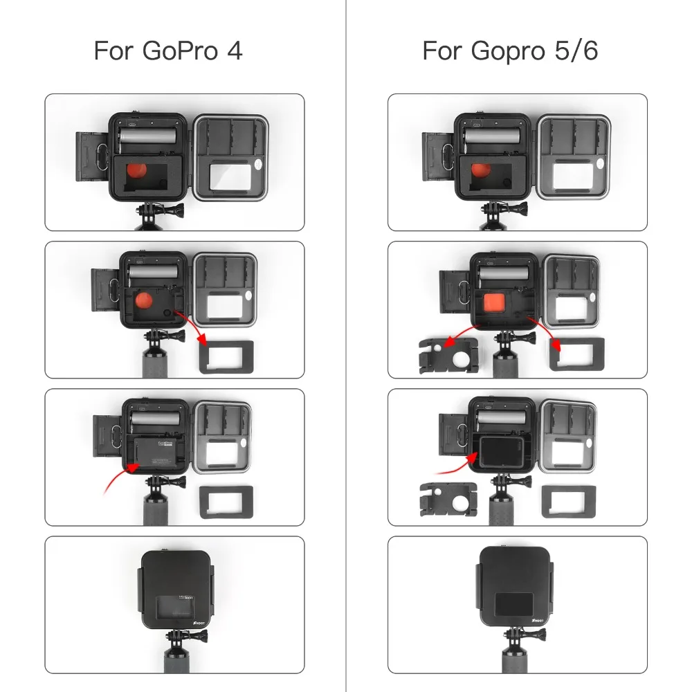 Продажа SHOOT 1000LM Дайвинг светодиодный свет водонепроницаемый чехол для GoPro Hero 7 6 5 черный 4 3 + серебристый водонепроницаемый корпус аксессуары для экш...