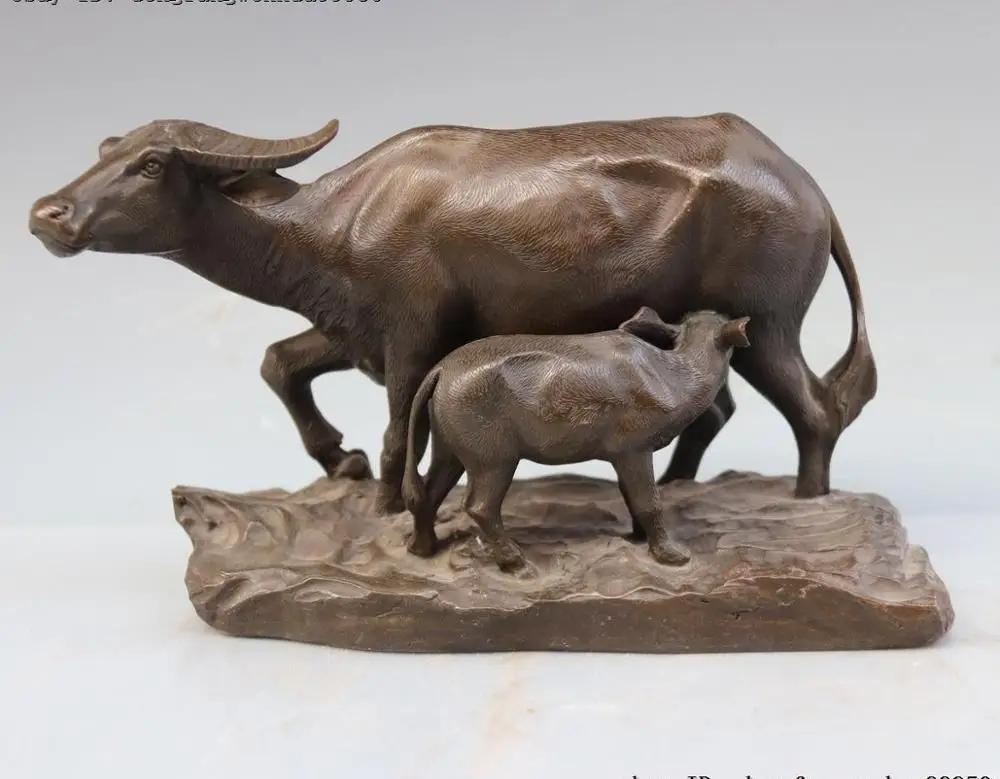 Медная скульптура бычьей коровы китайские из чистой бронзы | Дом и сад