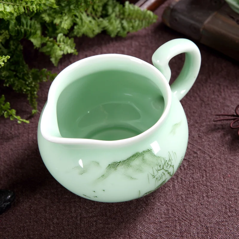 180ml Hand-painted tea fair cups pottery Kung Fu set Longquan celadon sea | Дом и сад