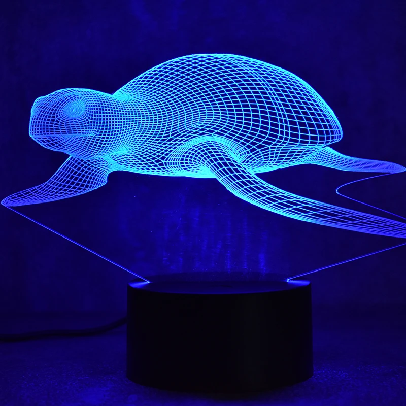 Морская Черепаха Лампа 3D светодиодный цветной светильник с визуальным эффектом