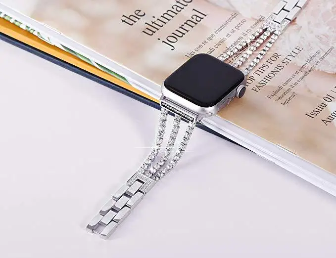 Для Apple Watch Band 42 мм 38 мм, 40 мм 44 мм рифленая нержавеющая сталь iWatch ремешок Замена для Apple Watch Series 1 2 3 4