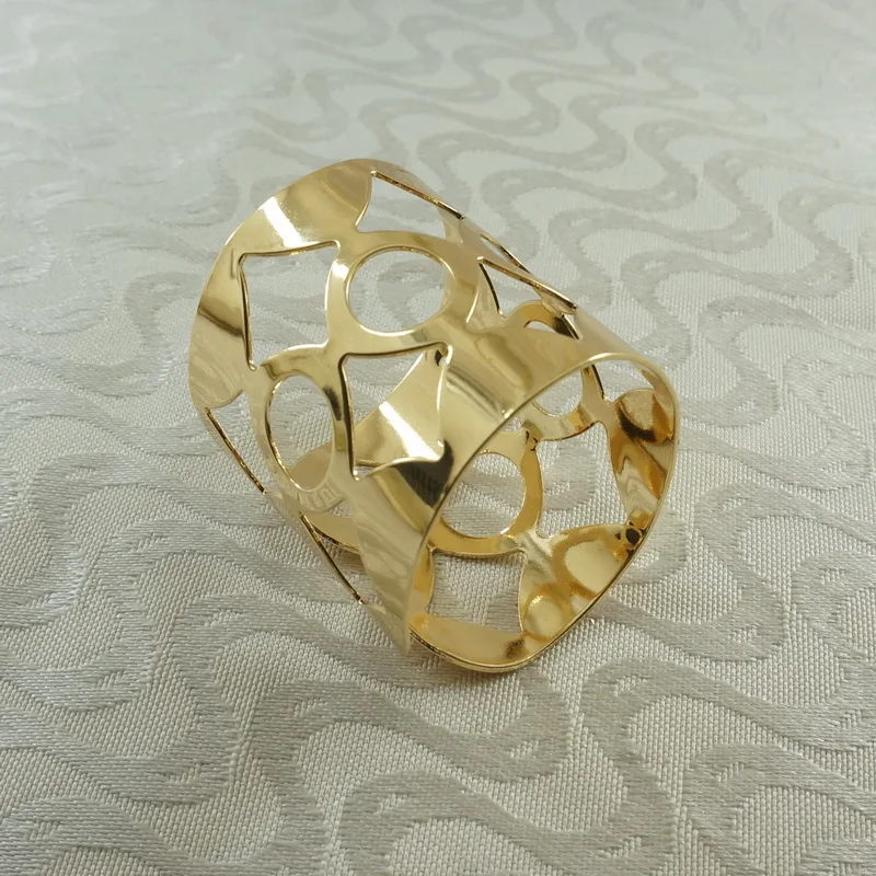 

qn16040104 gold metal napkin rings set of 50 for wedding free shipping , decoration napkin holder set of 50