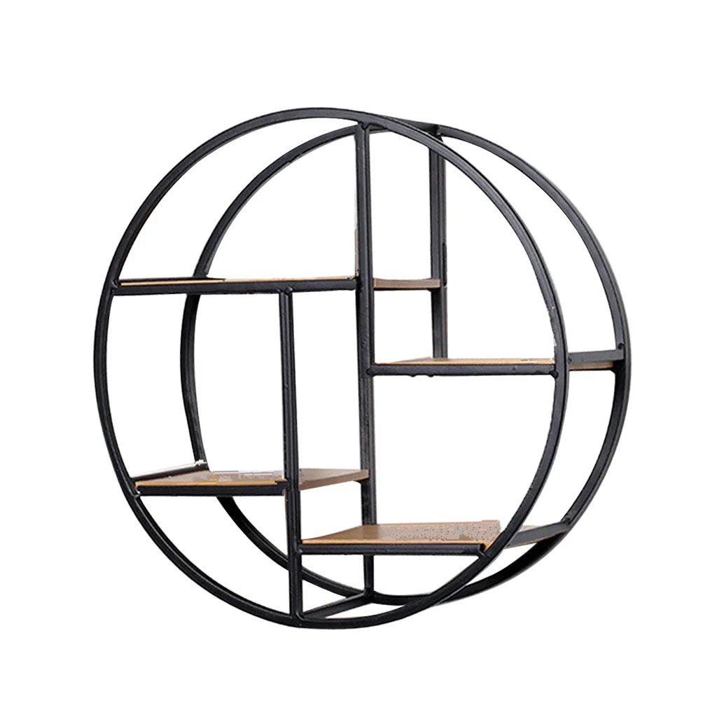 

Black Iron Metal Wall Mounted Shelf Display Chic Floating Storage Unit Rack Display Stand Art Display
