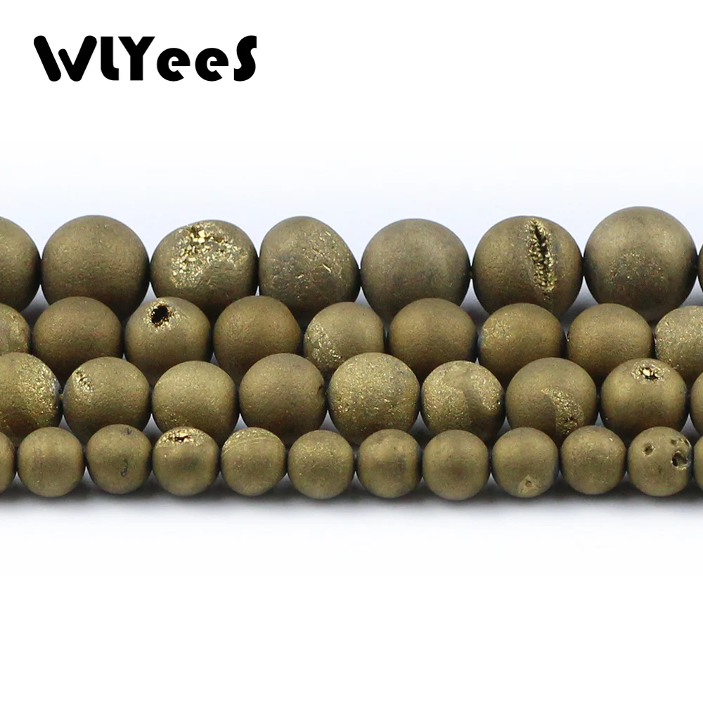 WLYeeS полированный Круглый матовый Гальванизированный Золотой зазор Сердолик