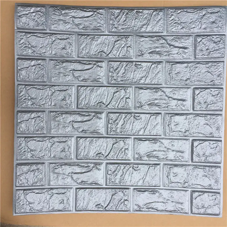 Серый 60X60 см 5 шт. 3D кирпичные настенные наклейки обои Декор Пена водонепроницаемое покрытие для стен обои для детей гостиная фон сделай сам - Цвет: Серый