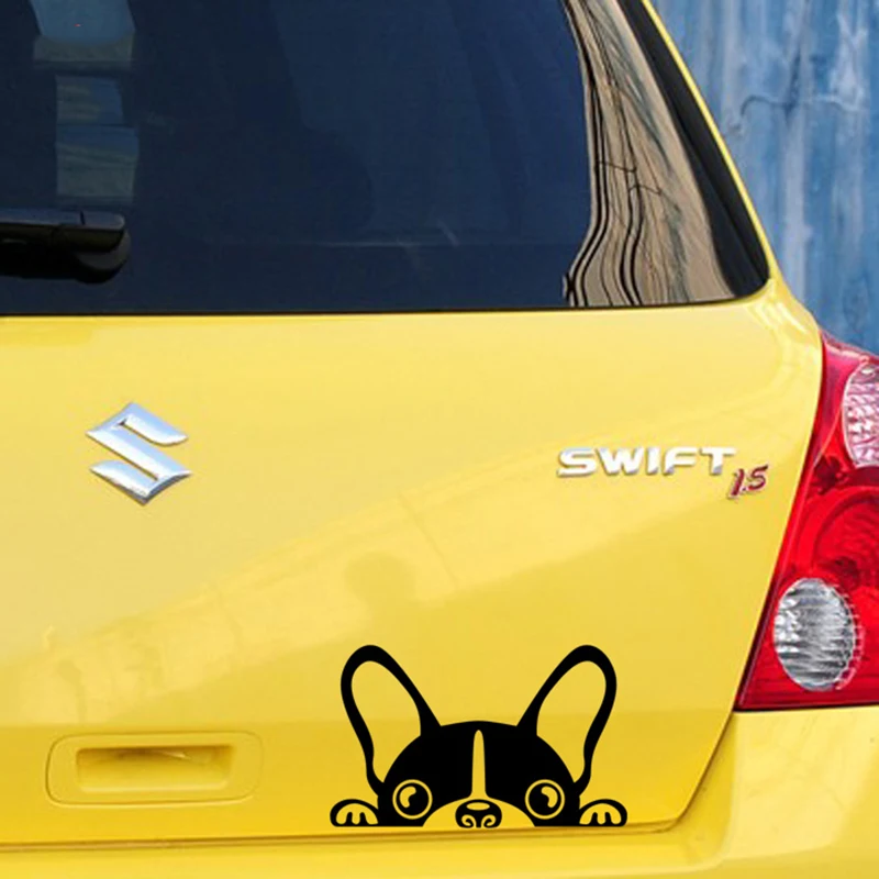 Милая мультяшная подглядывающая собака дизайнерская Автомобильная наклейка