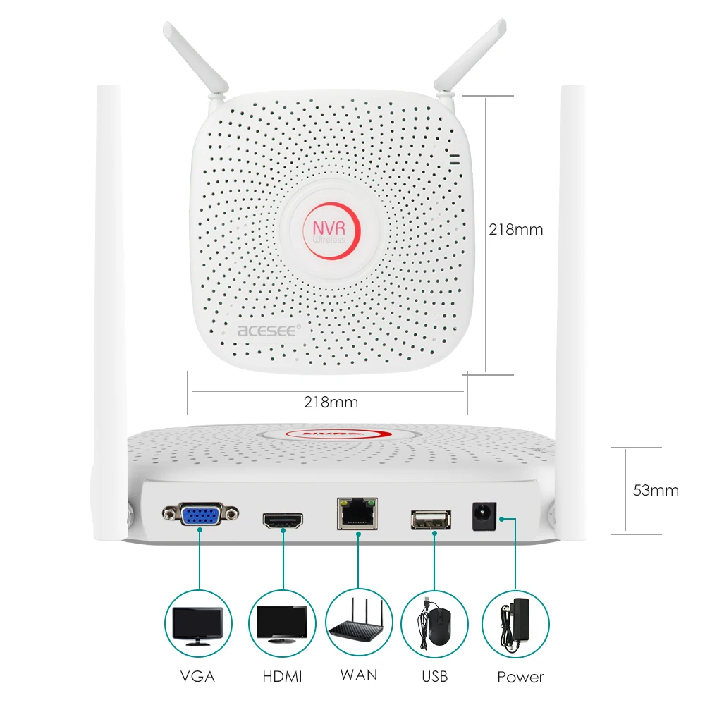 Acesee охранных Камера CCTV Системы Беспроводной 4CH 1080 P NVR комплект WI-FI IP открытый IPP6