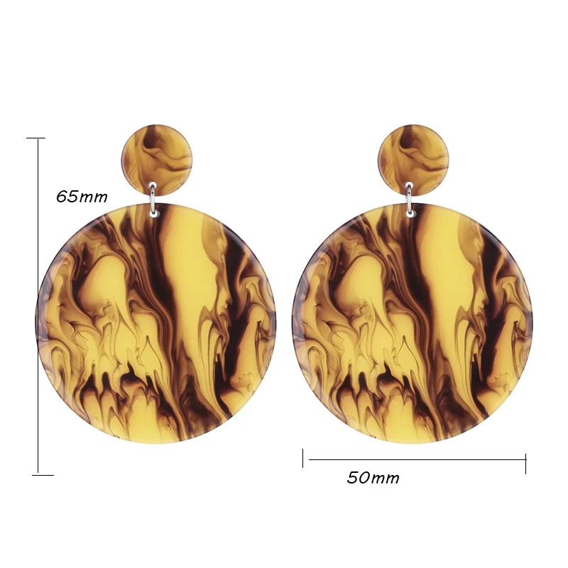 Новые круглые свисающие серьги в китайском стиле с акриловой пульсацией для