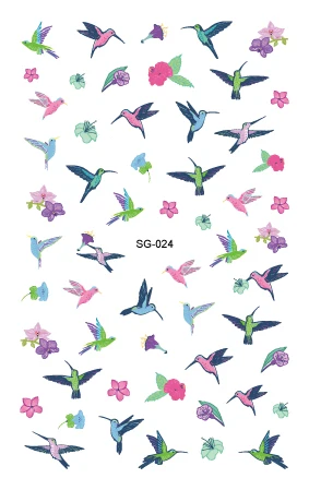 SG-024 Rocooart флеш-наклейки для ногтей, цветы с блестками, Алмазное украшение для ногтей, сделай сам, клейкая пленка для ногтей, фольга для маникюра, наклейка для ногтей - Цвет: SG-024