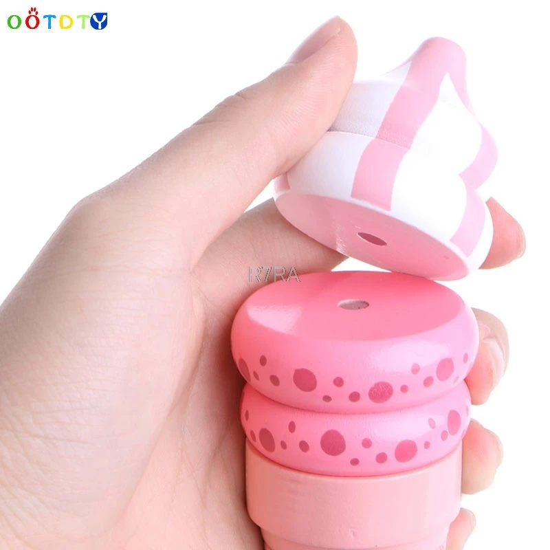 

Wooden Food Pretend Play Magnetic Connected Ice Cream Children Gift Toy Game-TwFi