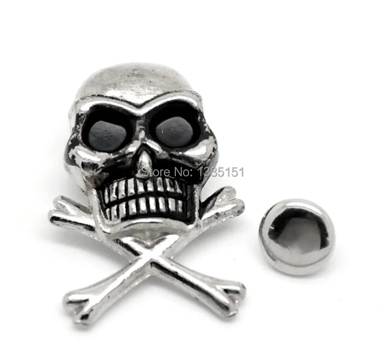 Бесплатная доставка 20 наборов сделанный под старину Серебряный Череп скрещенные