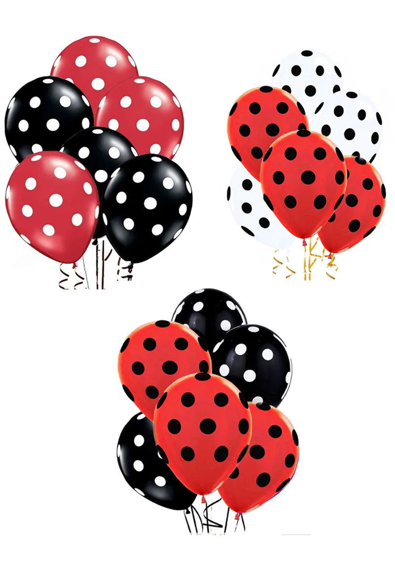 50 шт./лот Божья коровка черный красный горошек латексные шары globos вечерние подарки на день рождения шарики свадебные украшения