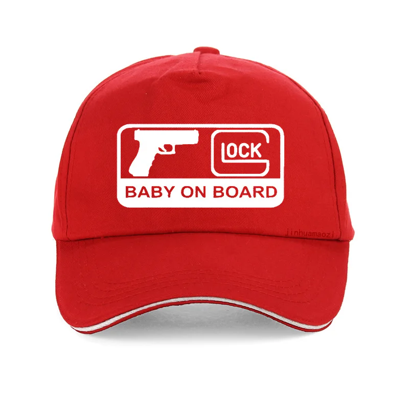 Красный GLOCK BABY ON BOARD Кепка с надписью мужская бейсбольная Кепка Glock s высокого качества с принтом унисекс Плавная шляпа хип хоп кости - Цвет: Красный