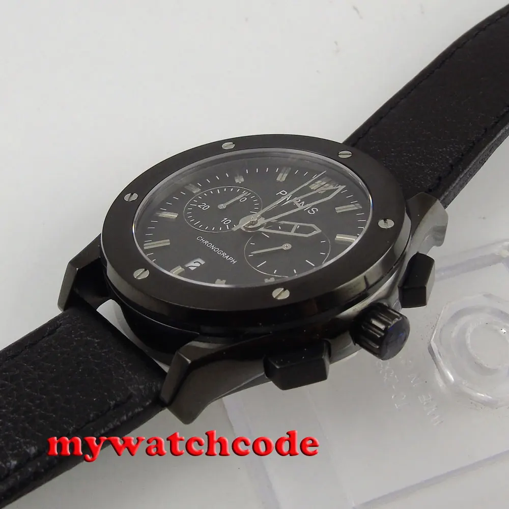 Кварцевые мужские часы parnis P631 с черным циферблатом 44 мм|watch men|watch men watchwatch watch |