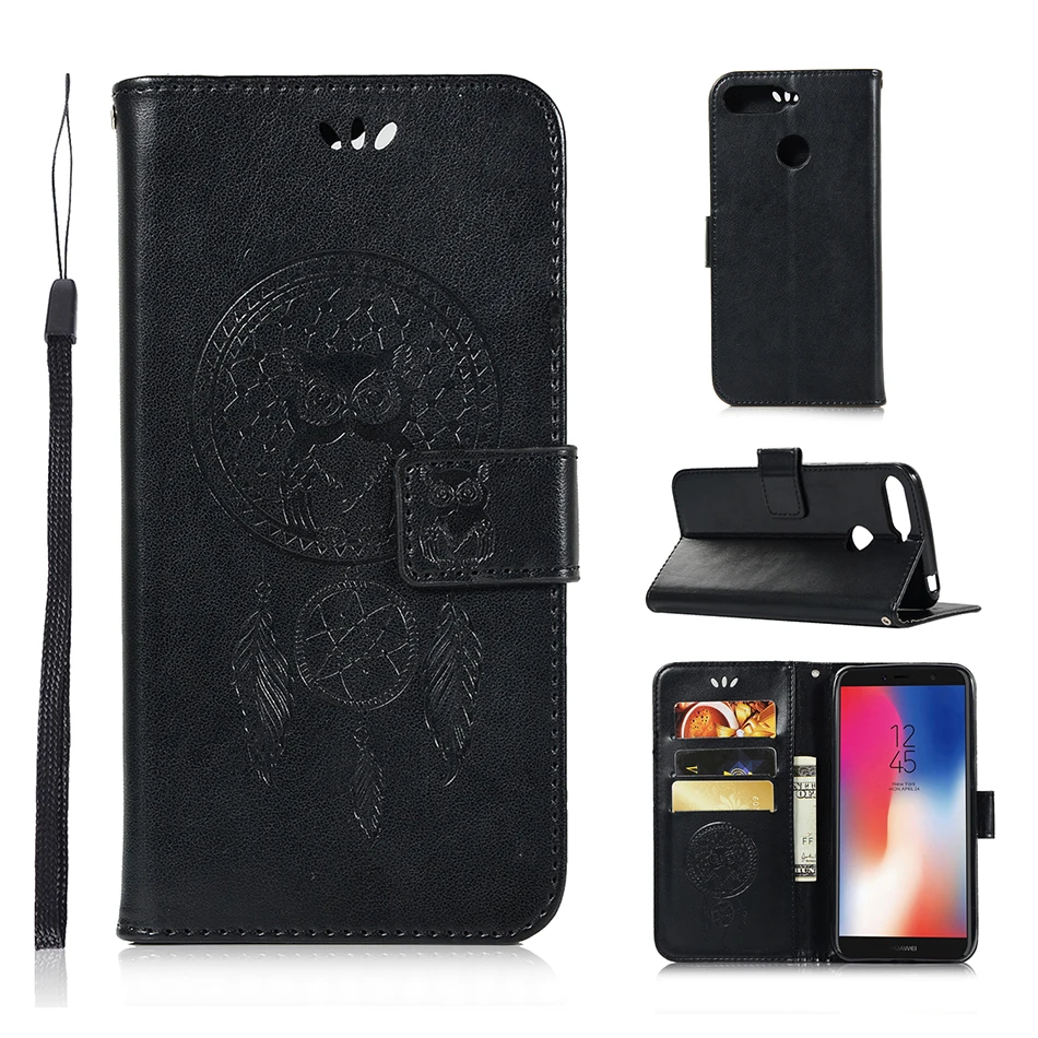 Чехол-книжка с тиснением для Huawei Honor 7X 7A Pro 7C 7S Y5 Prime Y6 Y7 Y9 2018 Y3 II чехол телефона из