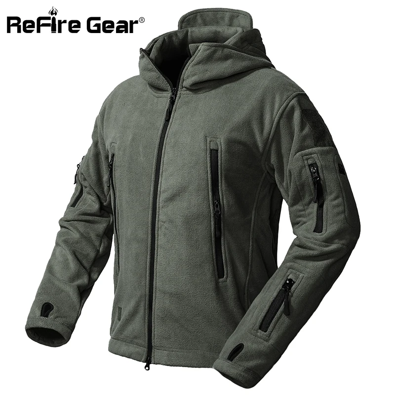 Refire gear тактическая армейская флисовая куртка мужская теплая утолщенная полярная военная куртка с несколькими карманами зимняя верхняя одежда пальто с капюшоном