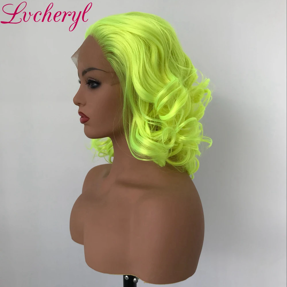Lvcheryl ручная вязка короткие кудрявые стиль желтый цвет Жаростойкие Волокна
