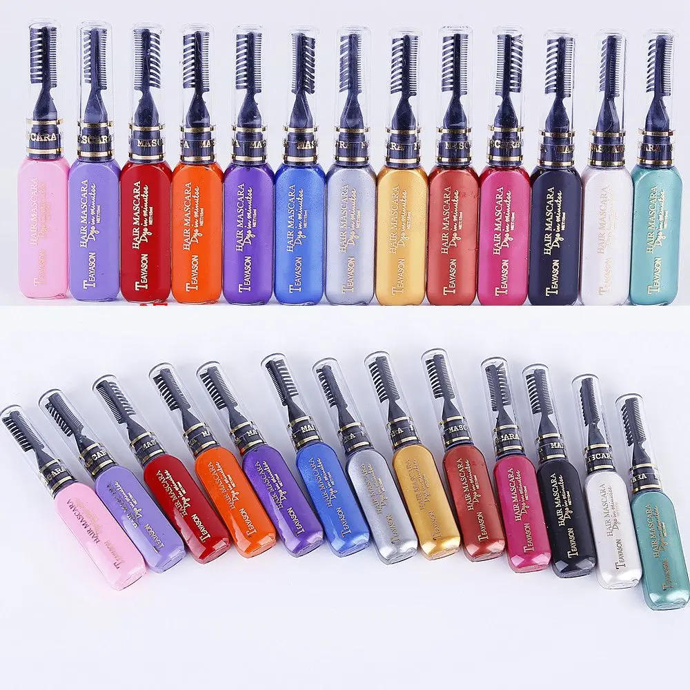 Временная Краска для волос с расческой мелом розовый белый серый фиолетовый