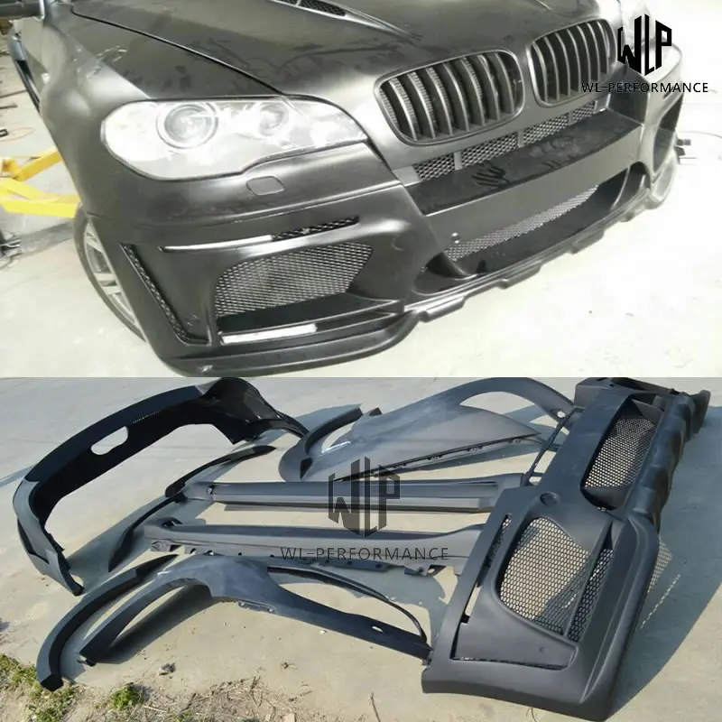 E70 FRP Неокрашенный комплект для кузова автомобиля передний бампер задний боковая