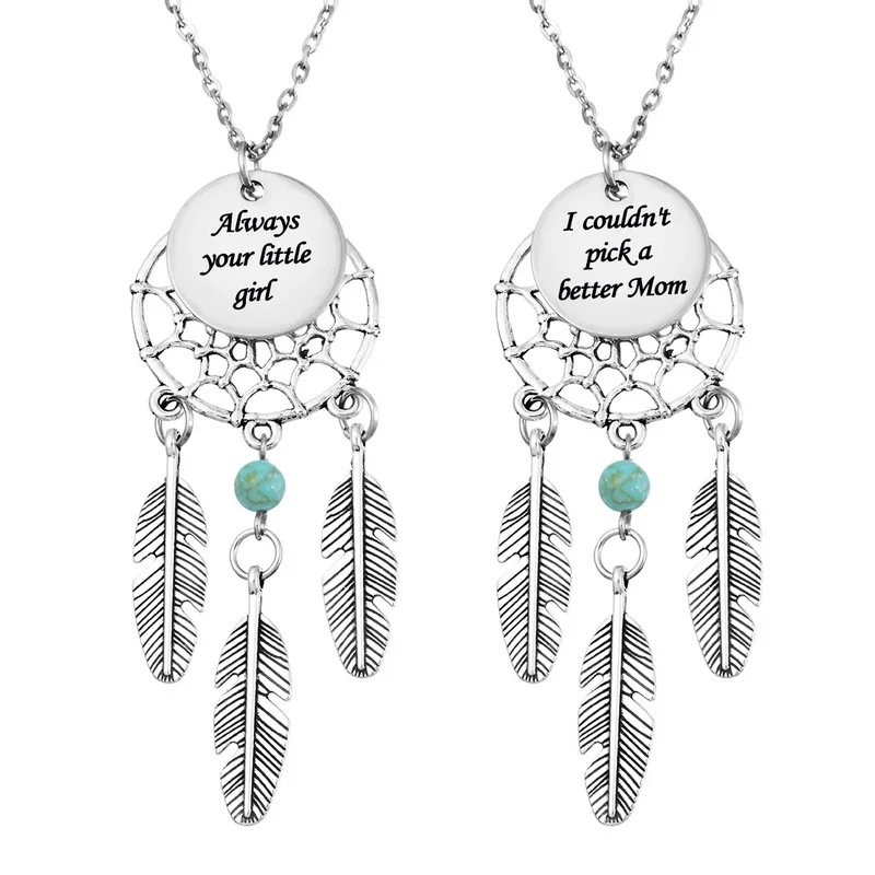 2PCs Fashion Stainless Steel Necklaces Charms Rectangle Carved Letters Heart &amp Pendants For Lovers Mother's Day Gift | Украшения и