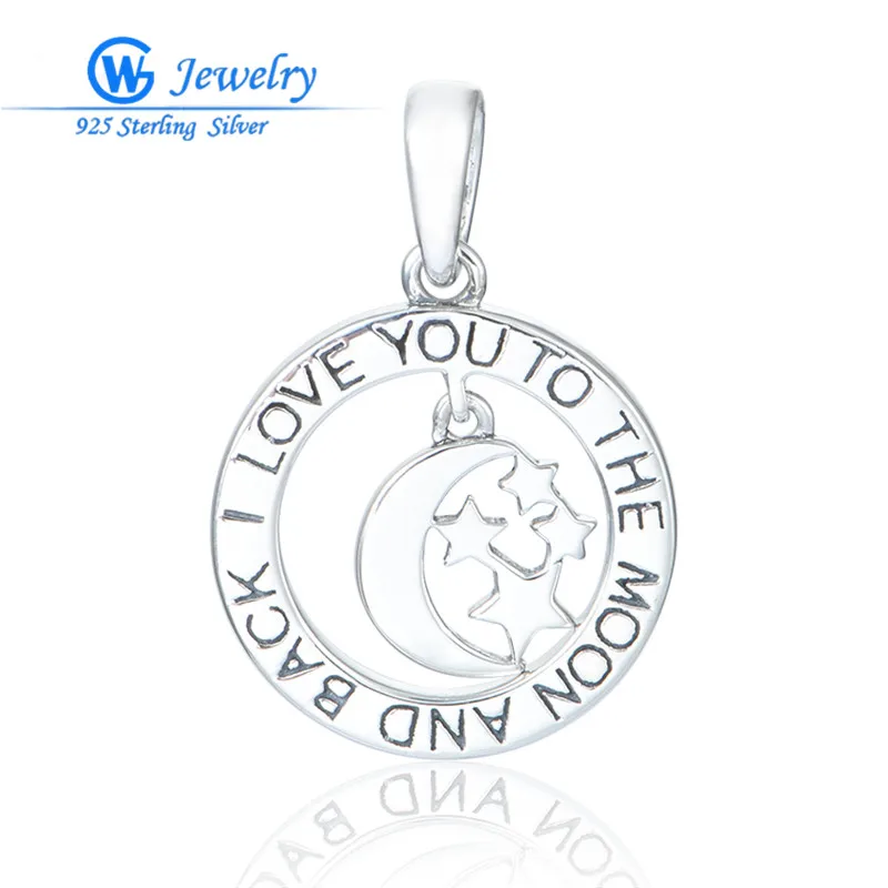 Кулоны для ожерелья из серебра 925 пробы с надписью i love you to the moon and back|925 sterling silver