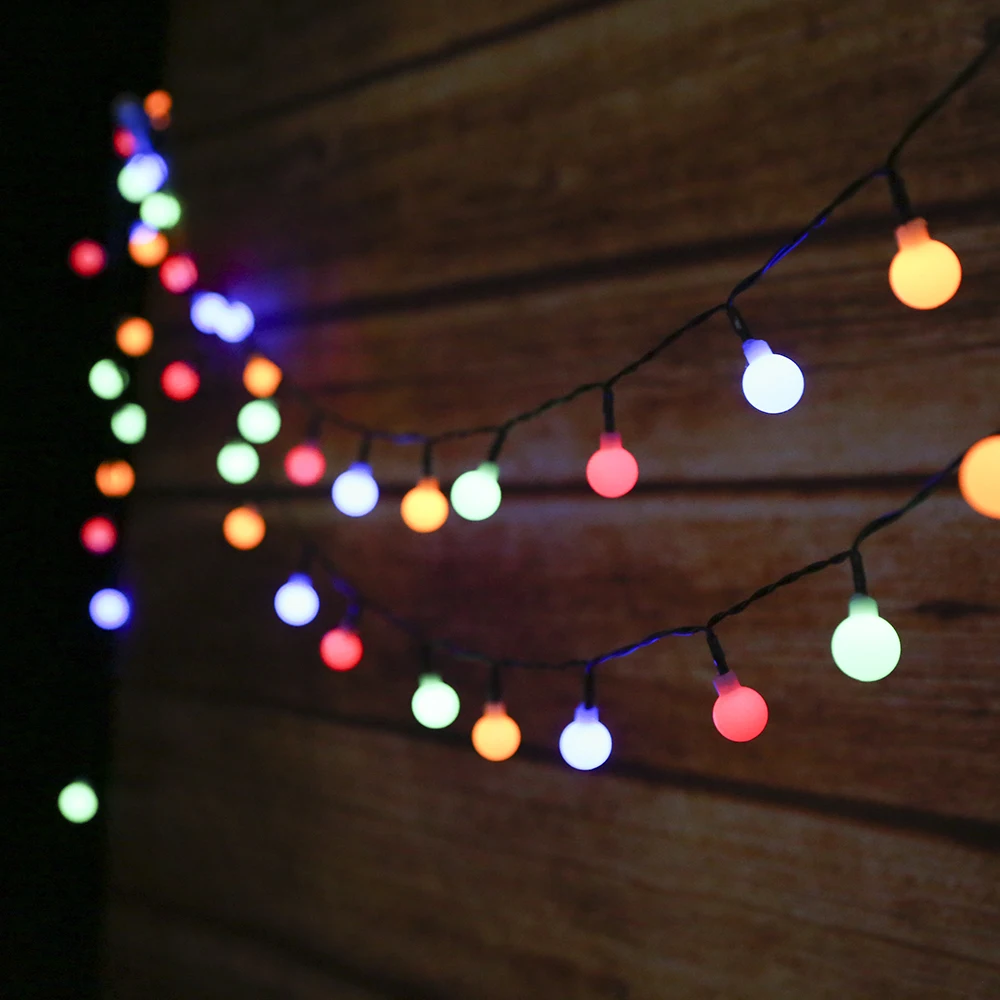 

50LED Solar Light String Outdoor Waterproof Ball Fairy Lights Solar Powered Garden Decorative String Light For Party Holiday