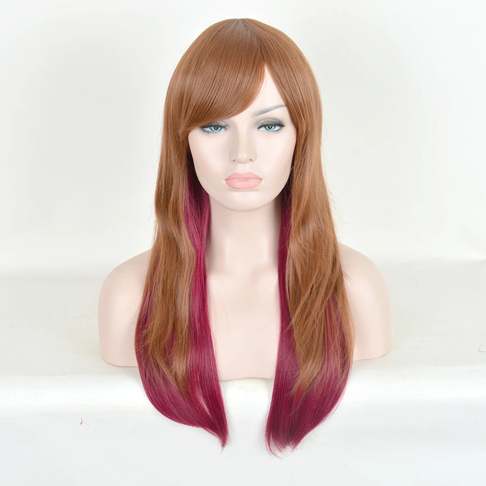 65 см Коричневый Бордовый Смешанный Цвет Длинные Прямые Дешевые Теплостойкий