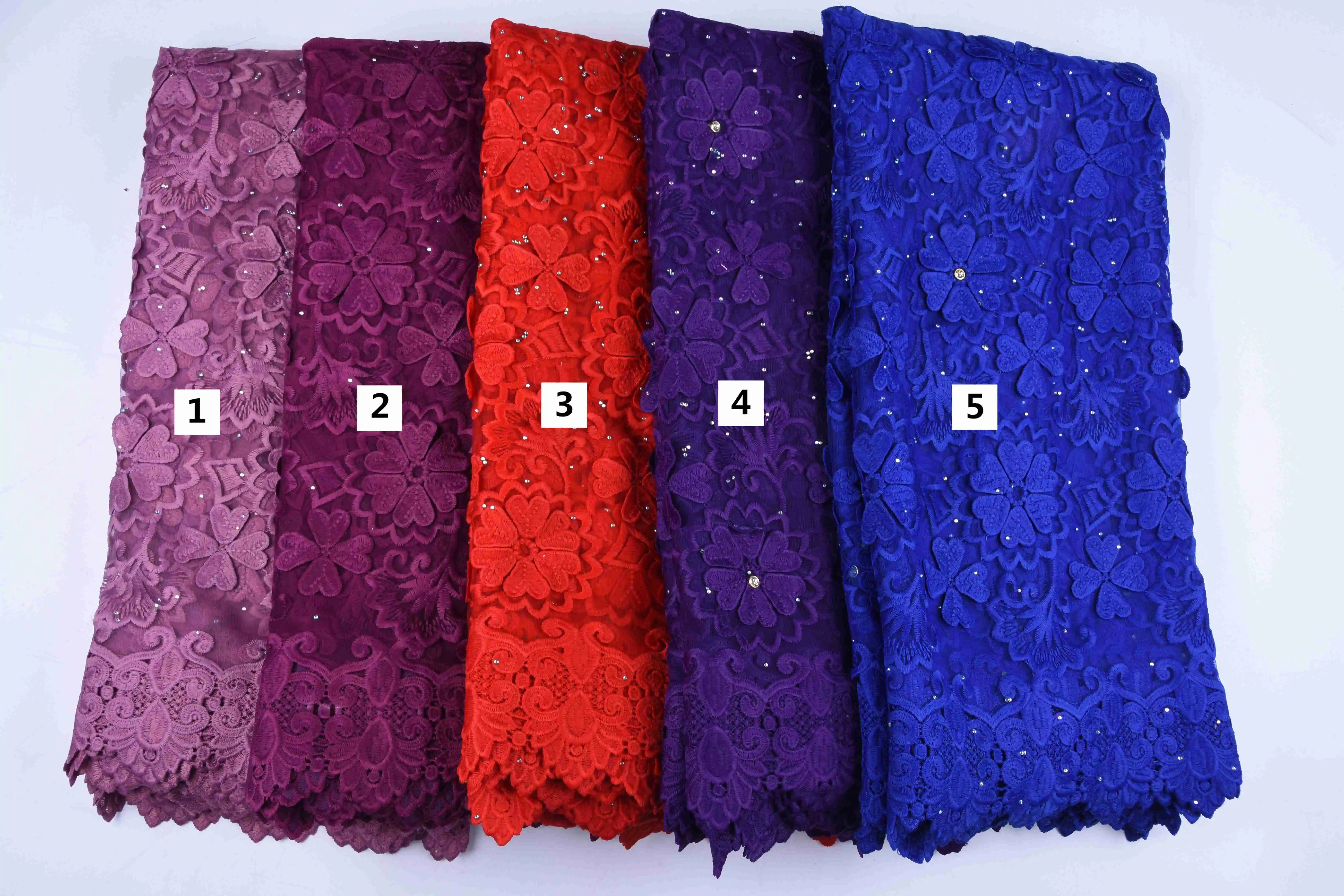 Royal Blue African Lace Fabric 2019 High Quality Embroidery 3D Stoned Nigerian Fabrics French Mesh S1642 | Дом и сад