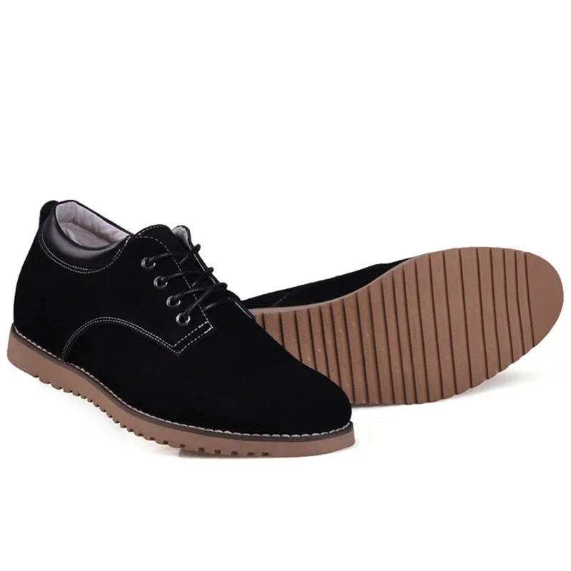 JC164 Casual Comfortable Cow Suede Leather Elevated Shoes with Hidden Insoles Height Increasing 5CM for Men | Обувь