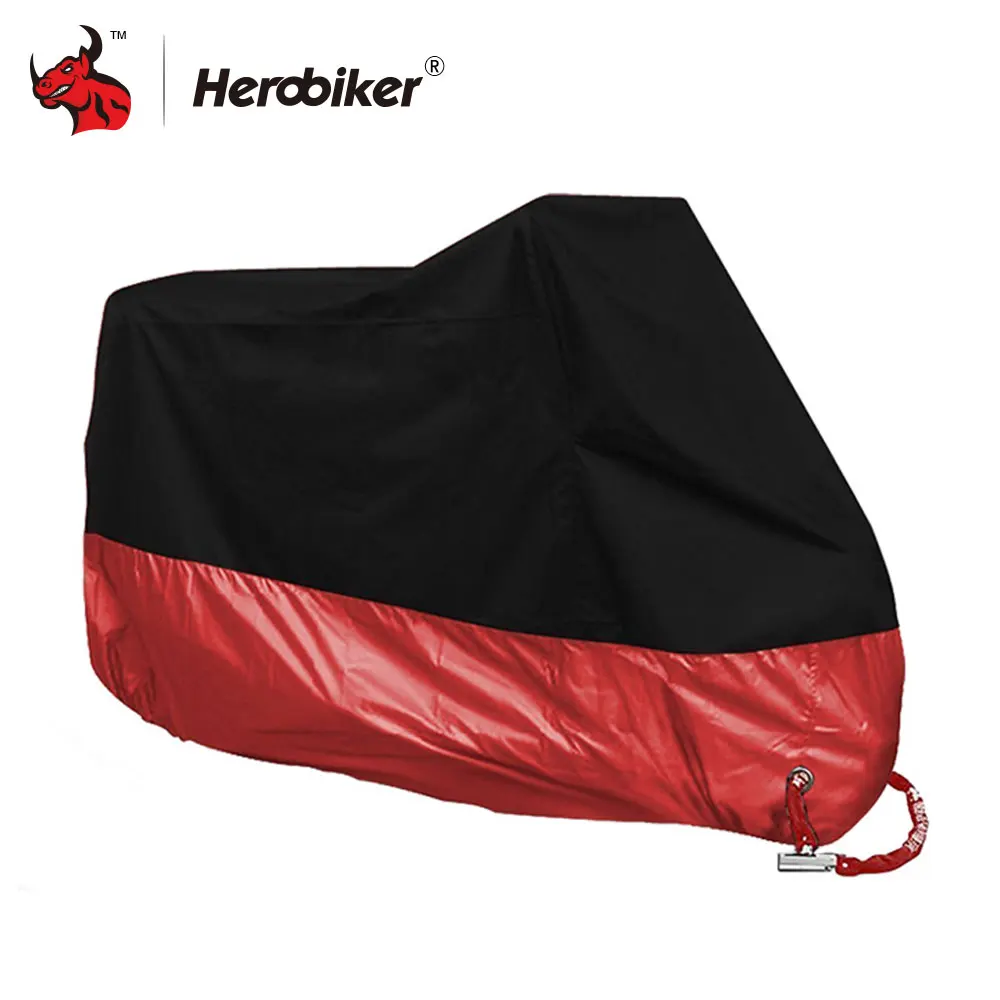 HEROBIKER мотоциклетный чехол для велосипеда всесезонный Водонепроницаемый Пылезащитный УФ защитный наружный внутренний мото скутер мотоциклетный дождевик - Цвет: red