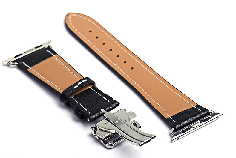 Роскошный ремешок для Apple Watch 38 мм 40 мм 42 мм 44 мм ремешок из натуральной кожи складной браслет с пряжкой ремешок для iWatch серии 1 2 3 4