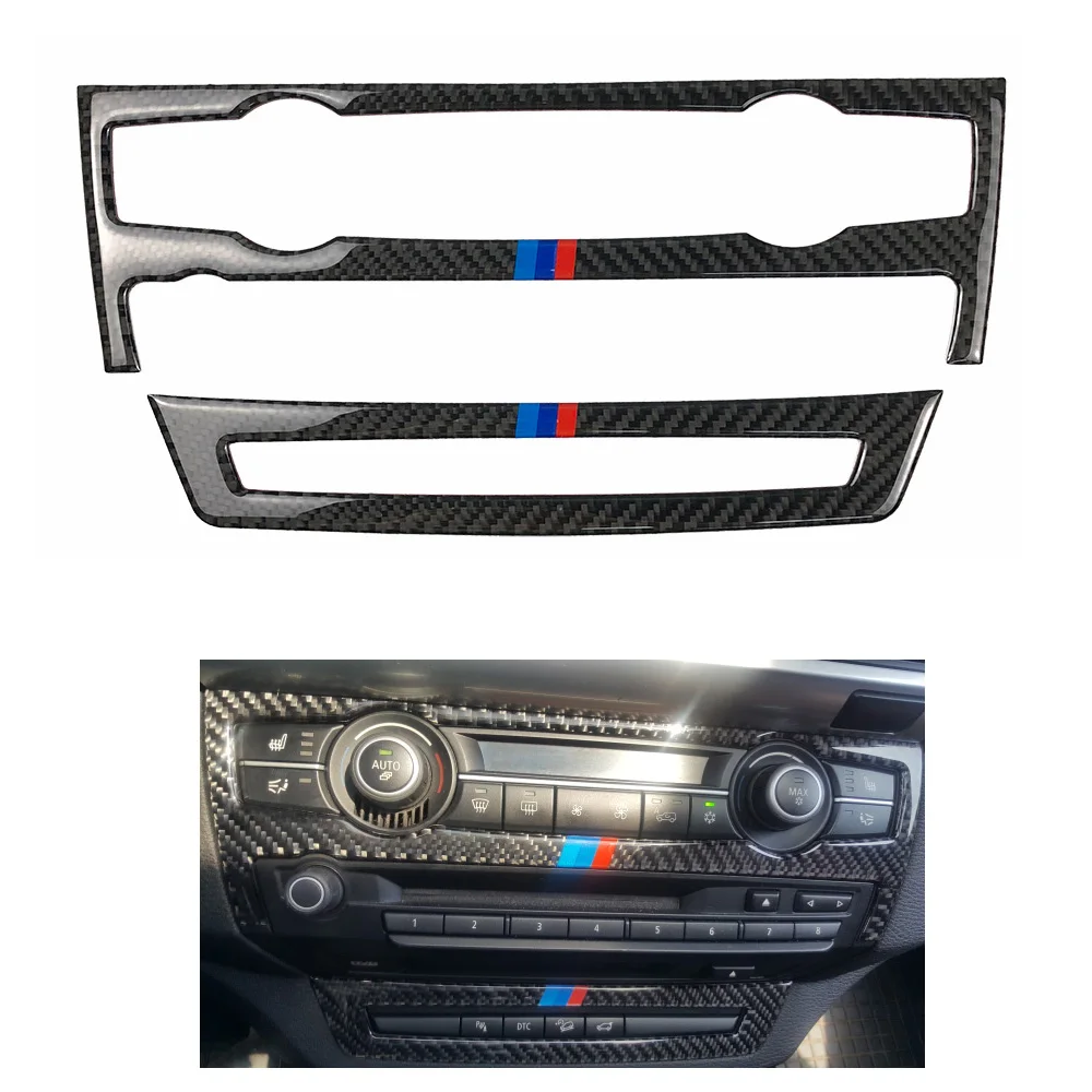 

Carbon Fiber AC CD Control Panel Covers Sticker Trim For BMW X5 E70 X6 E71 08-13 Left Hand Drive M-Stripe New