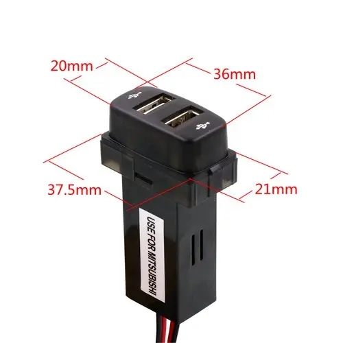 2 USB 5 в 1 а разъем интерфейса с аудиопортом автомобильное зарядное устройство
