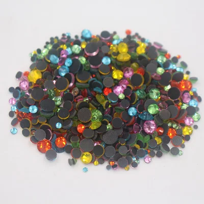 mix color 02 2500 шт смешанный размер горячей фиксации Стразы ca синий bling-bling горный хрусталь Клей на камни и кристаллы клейкие Стразы для одежды - Цвет: mix color 02