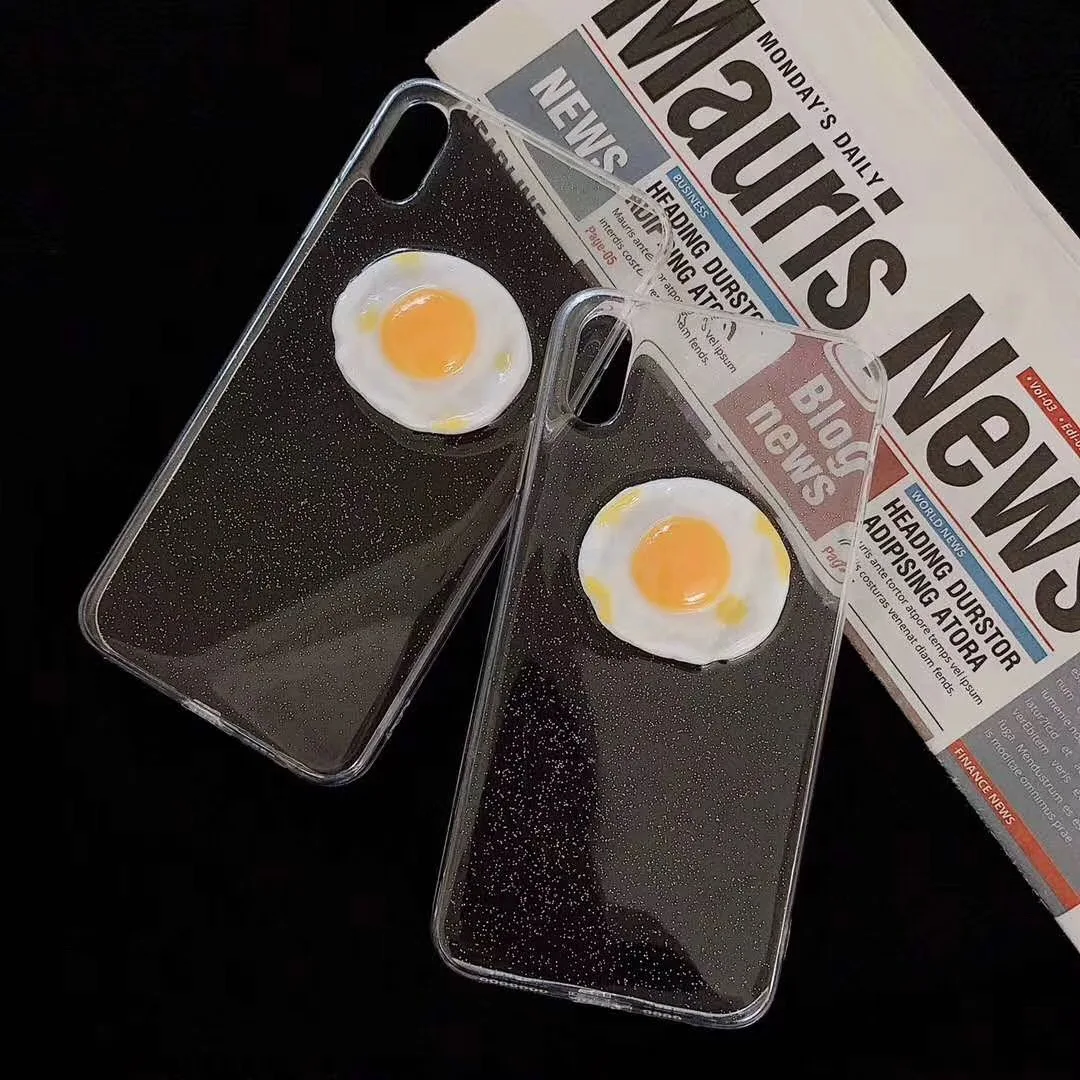 Kuutti Squishy Cute 3D Egg Clear TPU Summer Phone Cases for iPhone 6 6s 7 8 Plus X XR XS Max Covers iphone xs max Case Gifts |