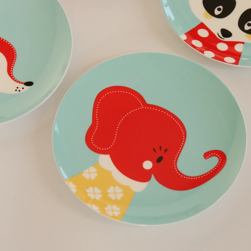 8 дюймовые Мультяшные милые блюда и тарелки из костяного фарфора керамическое