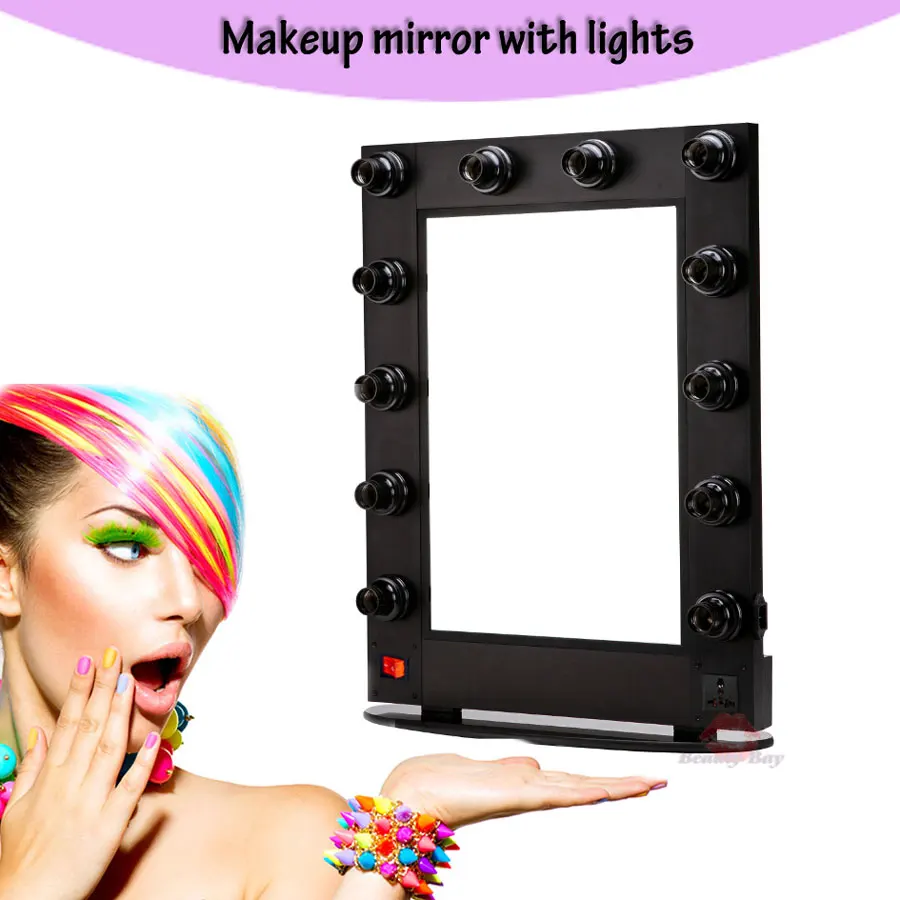 Голливудская алюминиевая рамка косметическое зеркало с подсветкой салон