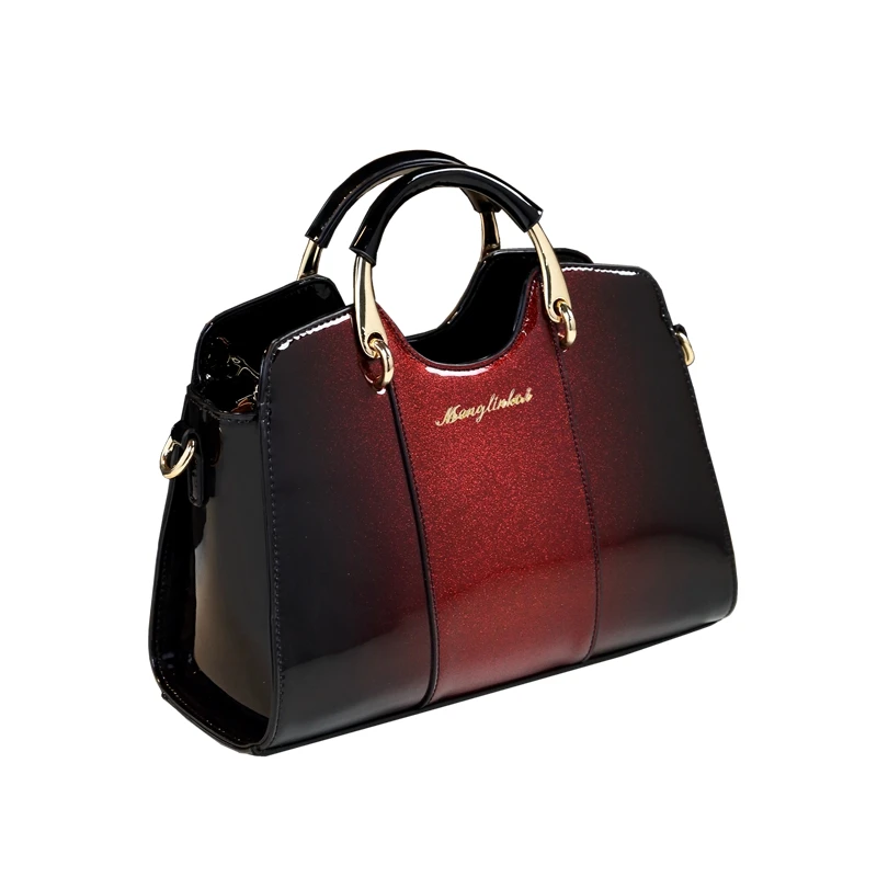 

New fashion women leather handbag designer high quality patent leather boston clutch messenger bags handbags women famous brands