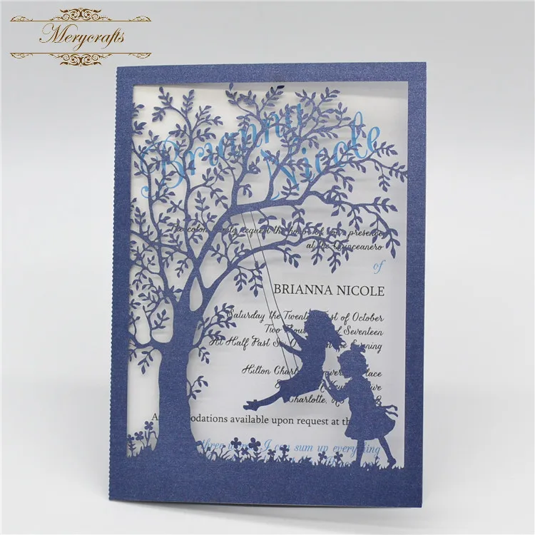 Пригласительные открытки с лазерным деревом для новорожденных|baby milestone cards|card