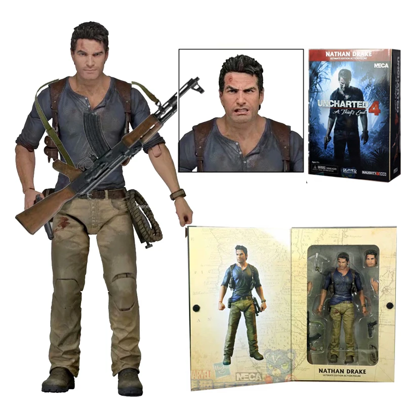 NECA Uncharted рисунок 4 &quotНейтан Дрейк&quot конец вора цифры с рисунками игрушечных