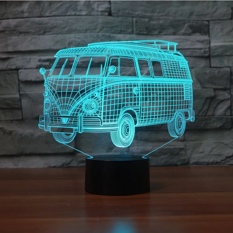 СВЕТОДИОДНЫЙ Автомобильный 3D ночник градиентный джип Форма USB прикроватная