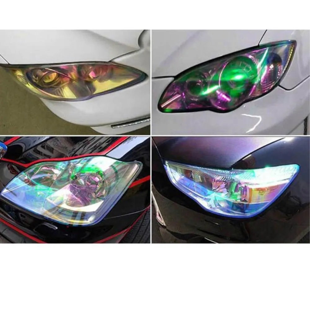 

NEW120*30cm Shiny Chameleon Auto Car Styling Headlights Taillights Translucent Film Lights Turned Change Color Car Film Stickers